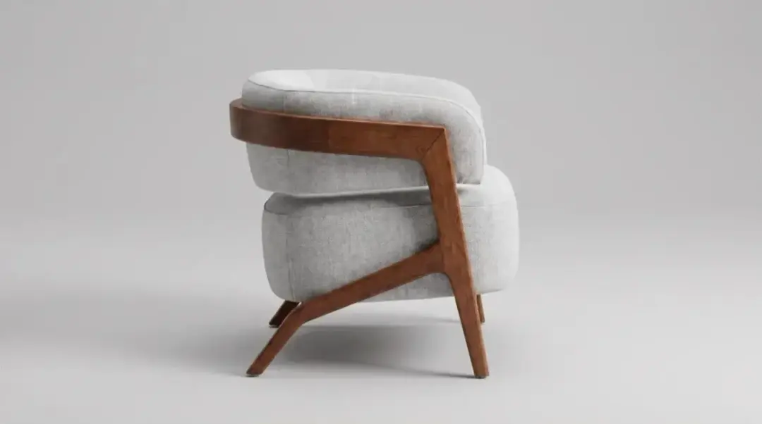 Poltrona Decorativa com Encosto Envolvente Estofado — foto 4